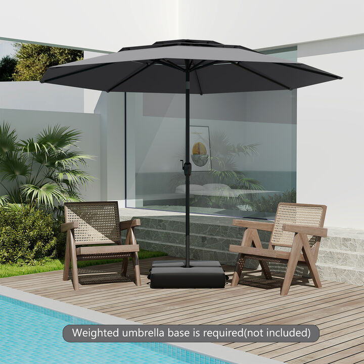 3-Tier Patio Umbrella with Push Button Tilt and Vented Canopy for Outdoor Shade