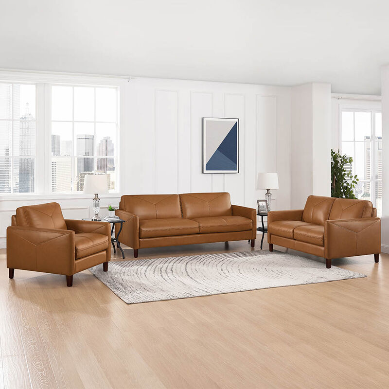 Yorkdale Top Grain Leather Loveseat