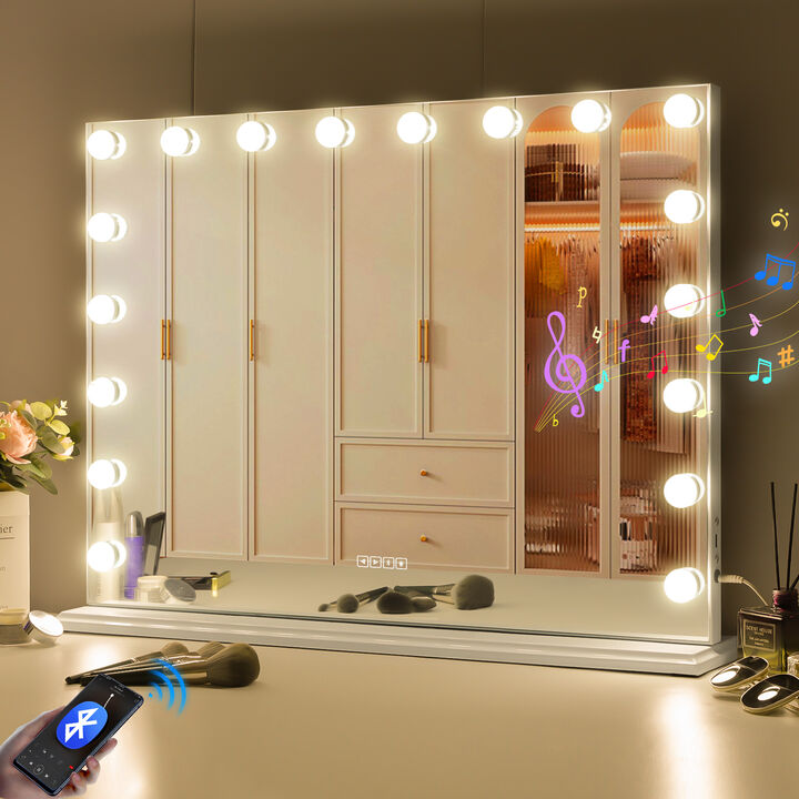 32''x23'' Hollywood Vanity Mirror with Lights Bluetooth