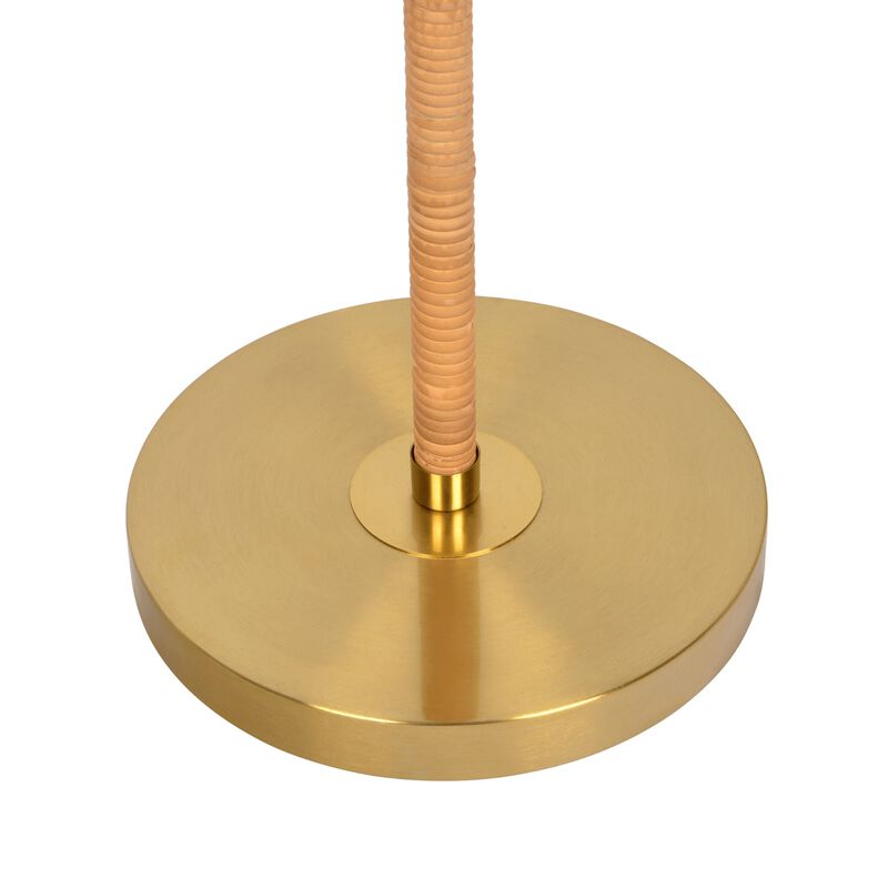 ELEMENT ACE Stylish Two-Light Floor Lamp with Natural Rattan Accents and Elegant Brass Finish for Modern Home Decor image number 5