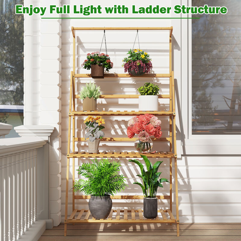 3 Tier Hanging Plant Stand with Height Adjustable Hanger Rod