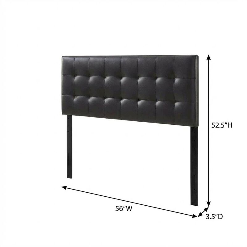 Upholstered Vinyl Full Headboard with Plush Padding and Sleek Design image number 1