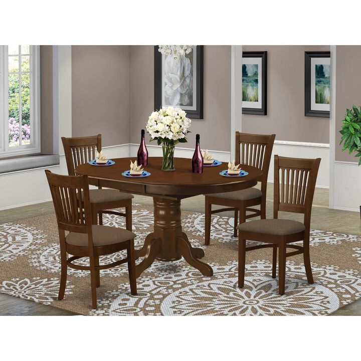 5 Pc set Kenley Kitchen Table with a Leaf and 4 Fabric Seat Chairs