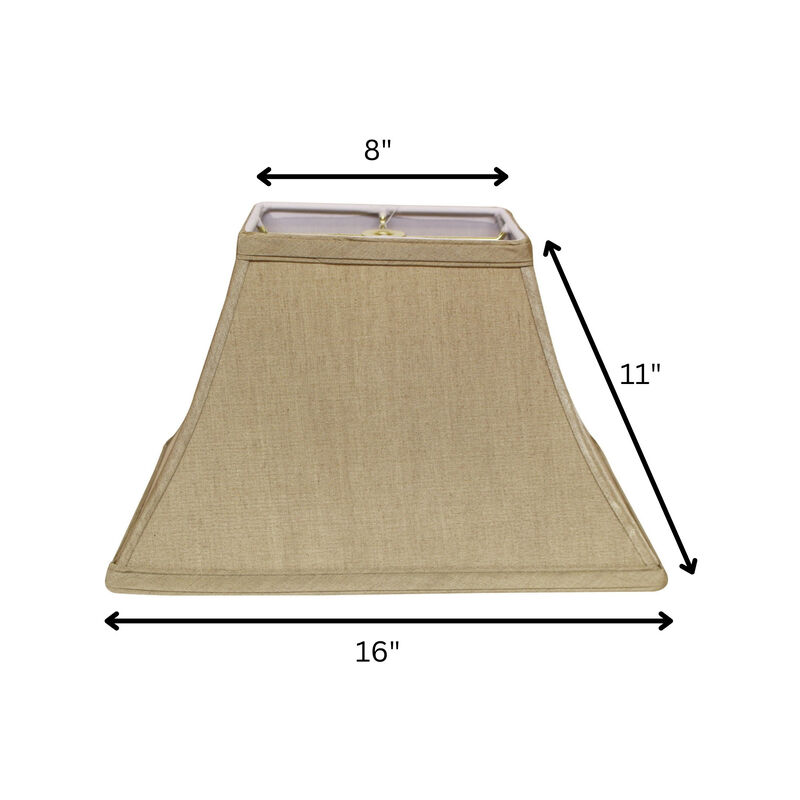 Hivvago 16" Pale Brown Rectangle Bell No Slub Lampshade