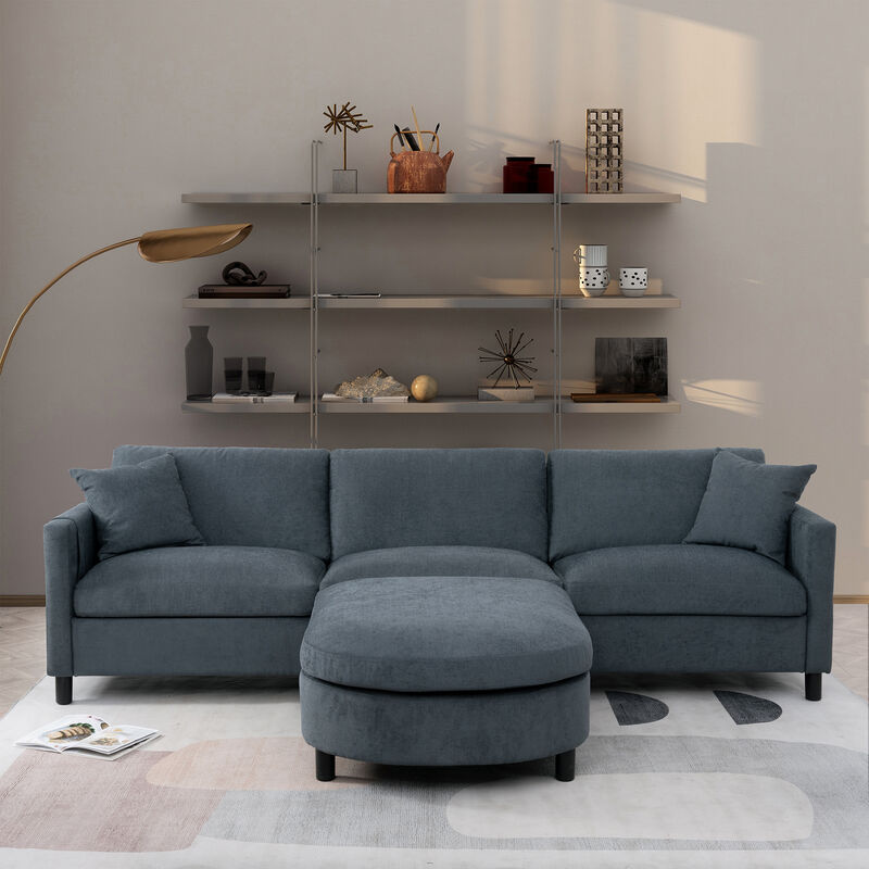 107.8" Sectional Sofa Couch 1 Ottoman image number 6