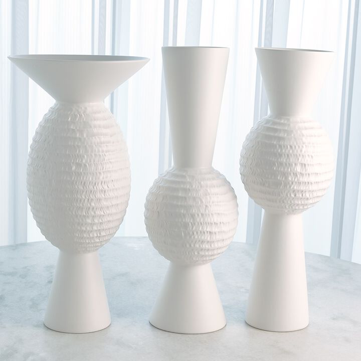 Wide Chiseled Orb Vase