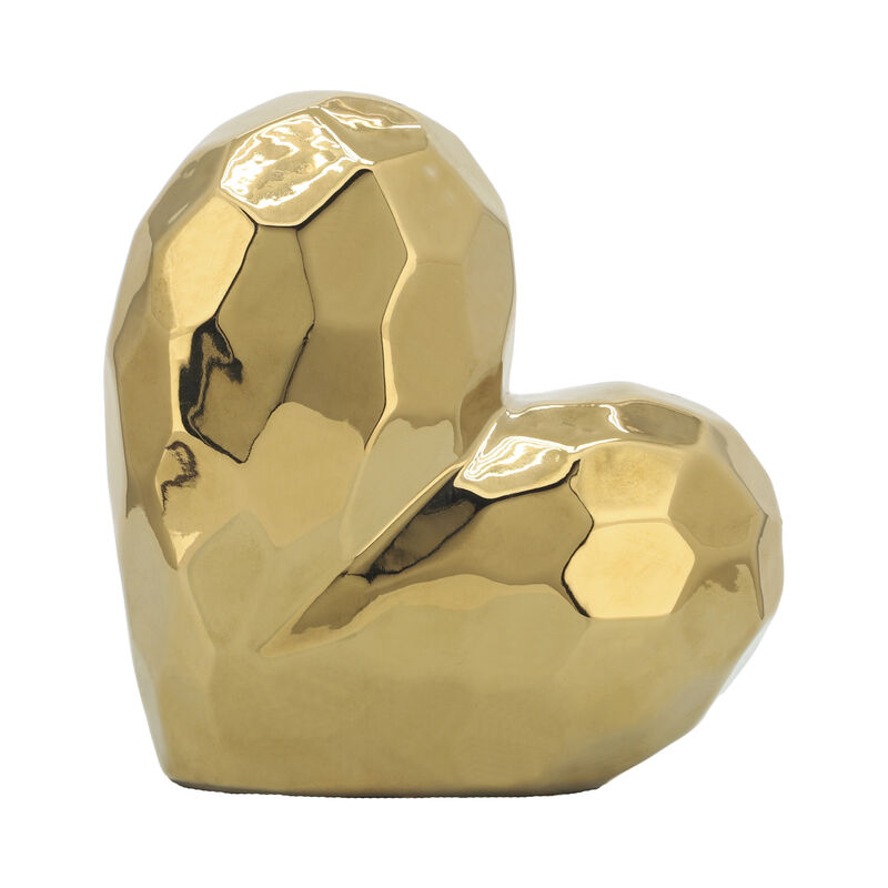 Gold Ceramic Heart 8" image number 3