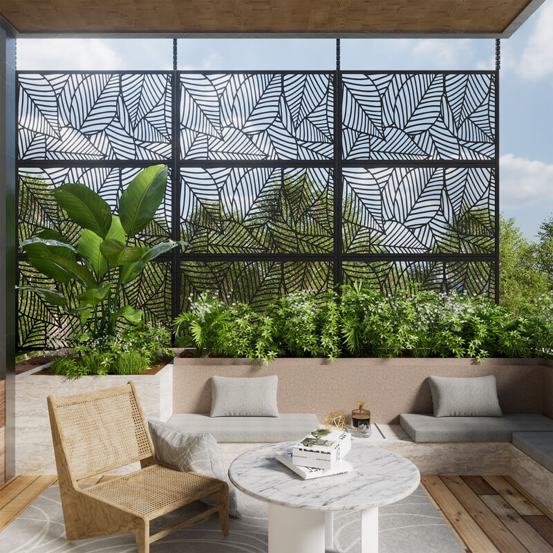 47*72 Garden Fence Outdoor Privacy Screen  in Black