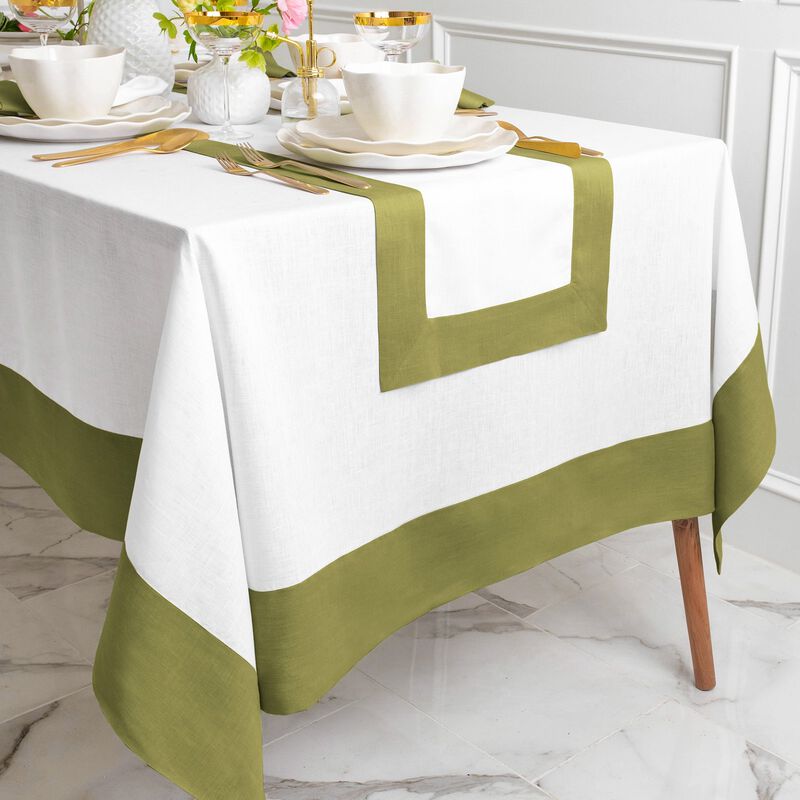 Solino Home Contempo 100% Linen Tablecloth &ndash; Handcrafted, Machine Washable, Perfect for Holiday and Everyday Dining