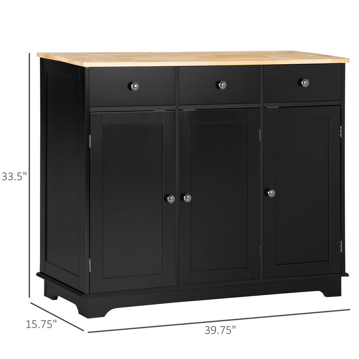 Wooden Kitchen Storage Island & Cabinet &ndash; Adjustable Shelves for Home Organization