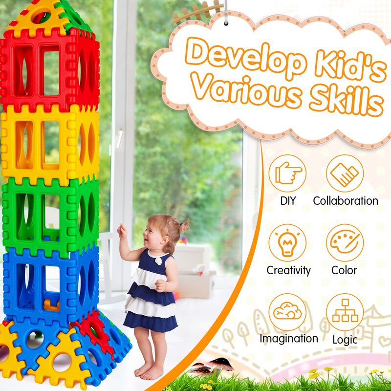 Educational Big Waffle Block Set for Kids &ndash; 32 Pieces-Multi image number 4