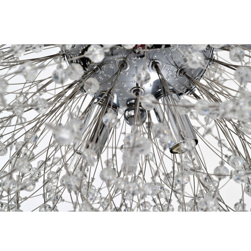 Ivy 8-Light Chrome Clear Beads Firework Pendant Chandelier image number 4