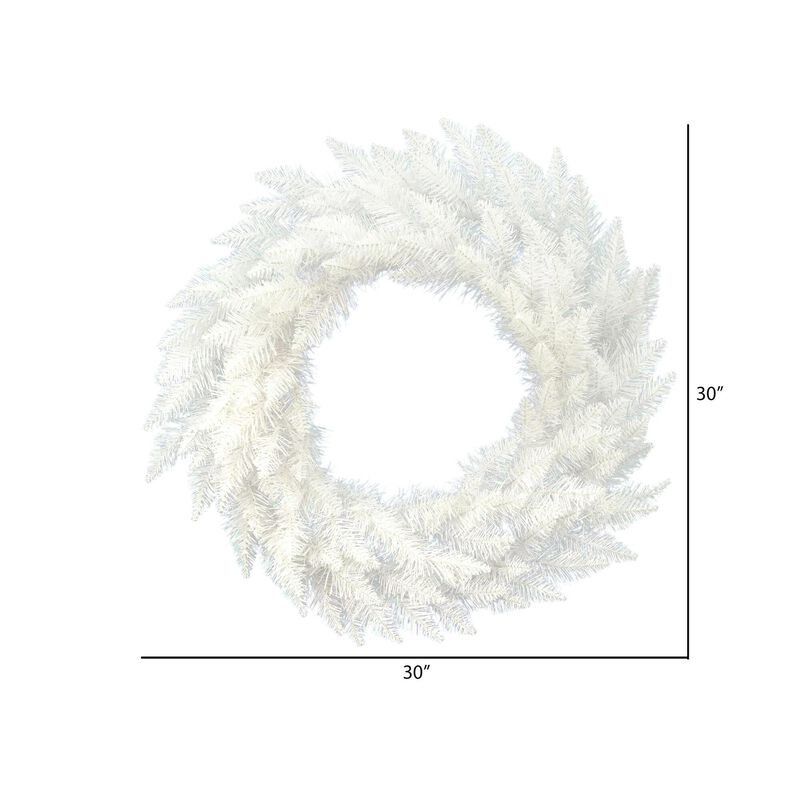 Vickerman 30" Sparkle White Spruce Artificial Christmas Wreath, Unlit - Faux Spruce Christmas Wreath - Seasonal Indoor Home Decor image number 2