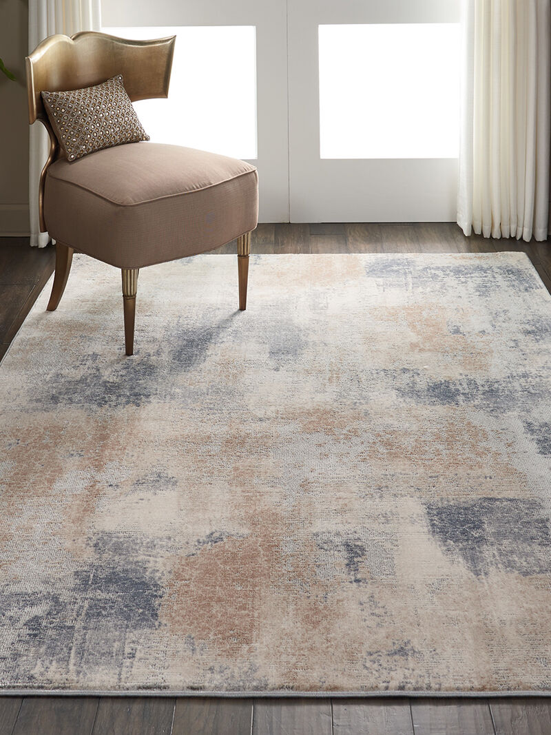 Rustic Textures RUS02 Beige/Gray 6' x 9' Rug