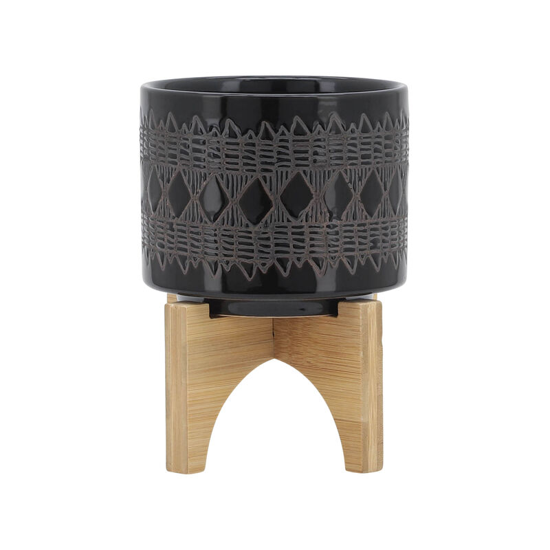 Ceramic 5" Aztec Planter image number 0