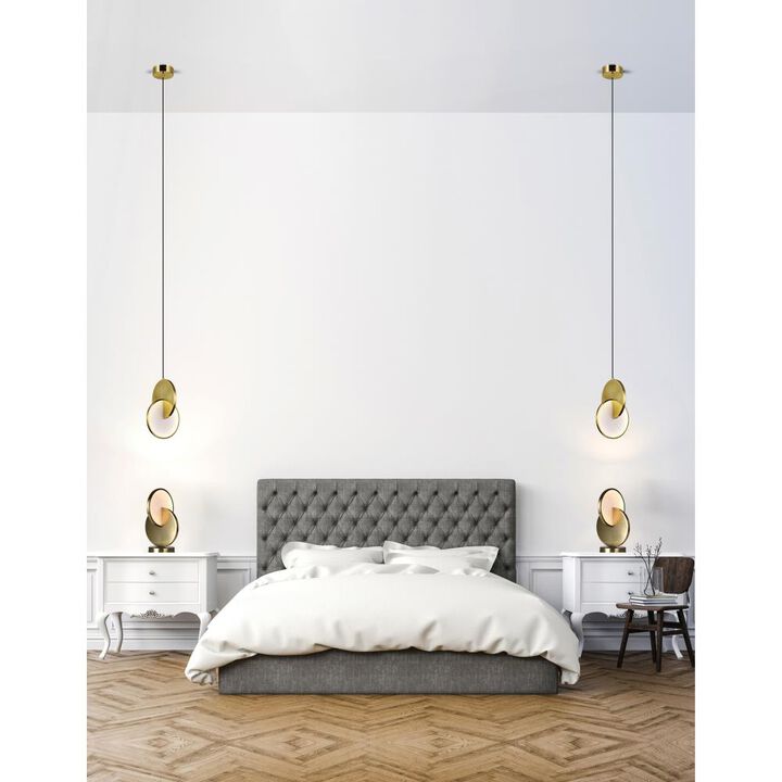 Tranche LED Mini Pendant With Brushed Brass Finish