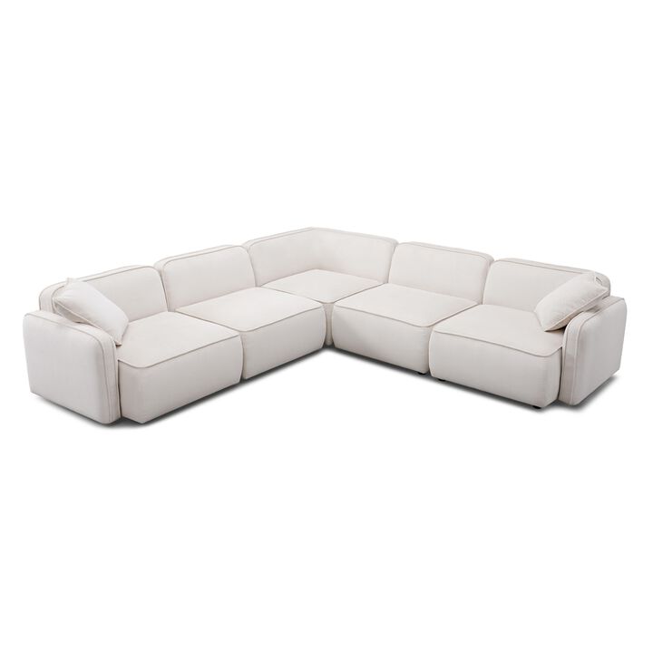 Travie Performance Corduroy Velvet Modular L-Sectional