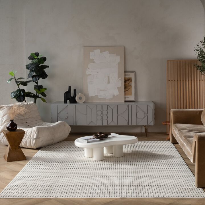 Rug Branch Sabi Contemporary Striped Cream Beige Indoor Area Rug