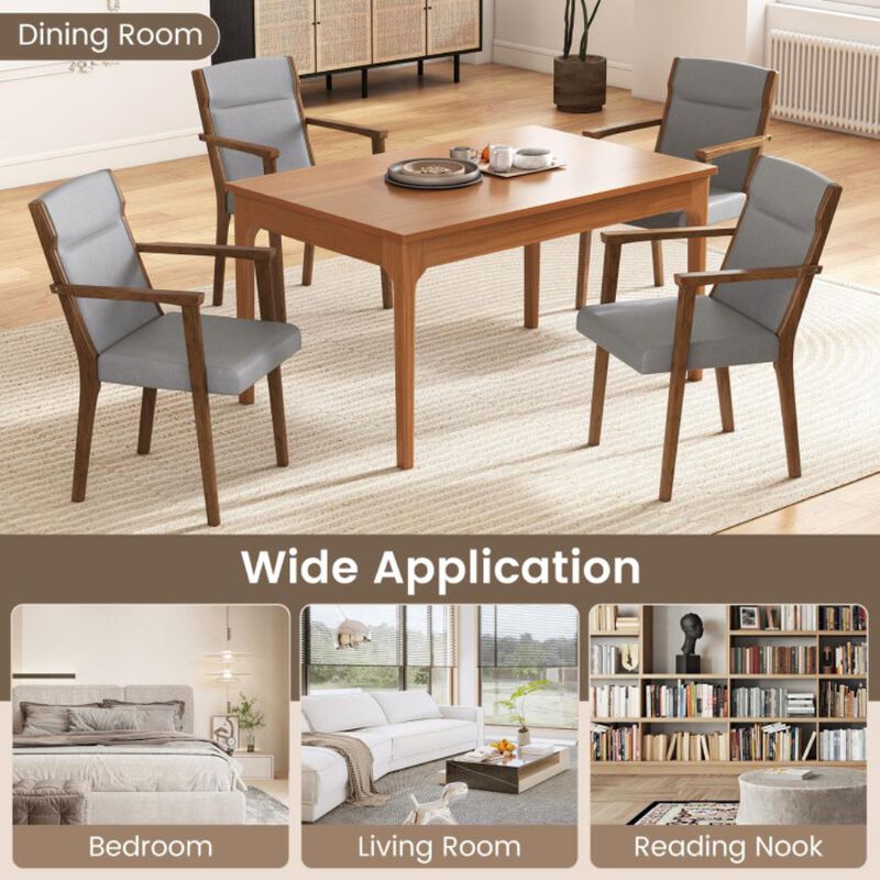 Upholstered Wooden Accent Chairs Set of 2 with High Back and Soft Cushion image number 6