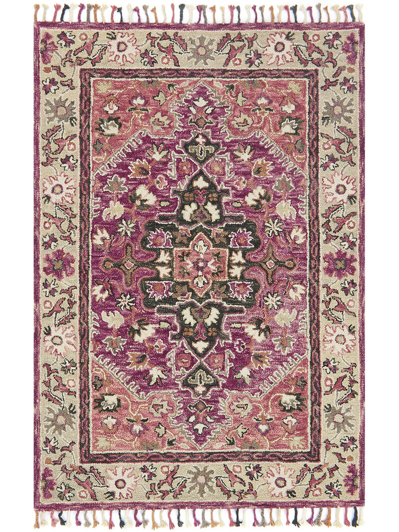 Zharah ZR05 Raspberry/Taupe 5' x 7'6" Rug image number 1