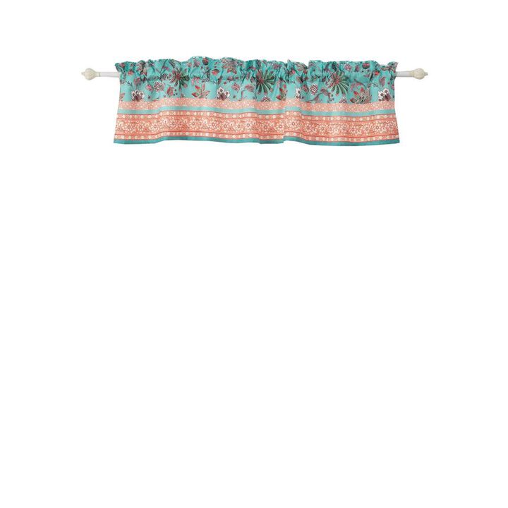 Greenland Home Fashions Barefoot Bungalow Audrey Window Valance - 84x16", Turquoise