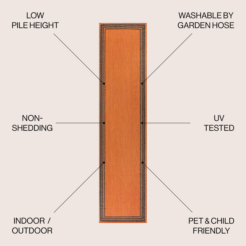 James Modern Border Stripe Indoor/Outdoor Area Rug