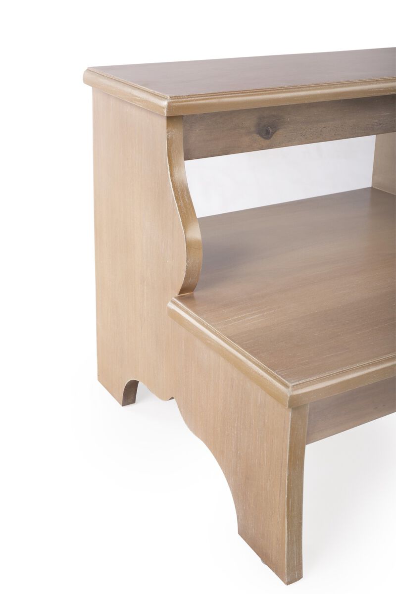 HomeRoots 15" Natural Solid Wood and Solid and Manufactured Wood Backless Bar Chair image number 3
