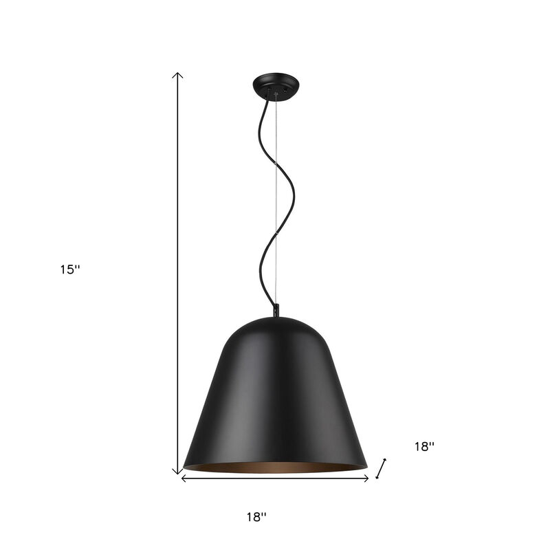 Hivvago Knell 1-Light Matte Black Pendant