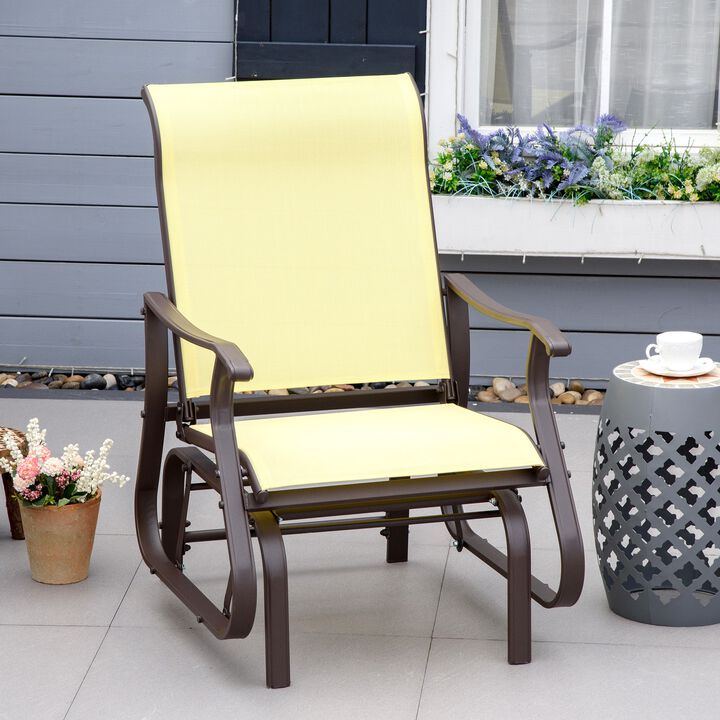 Outdoor Swing Glider Chair, Patio Mesh Rocking Chair with Steel Frame and Mesh Fabric