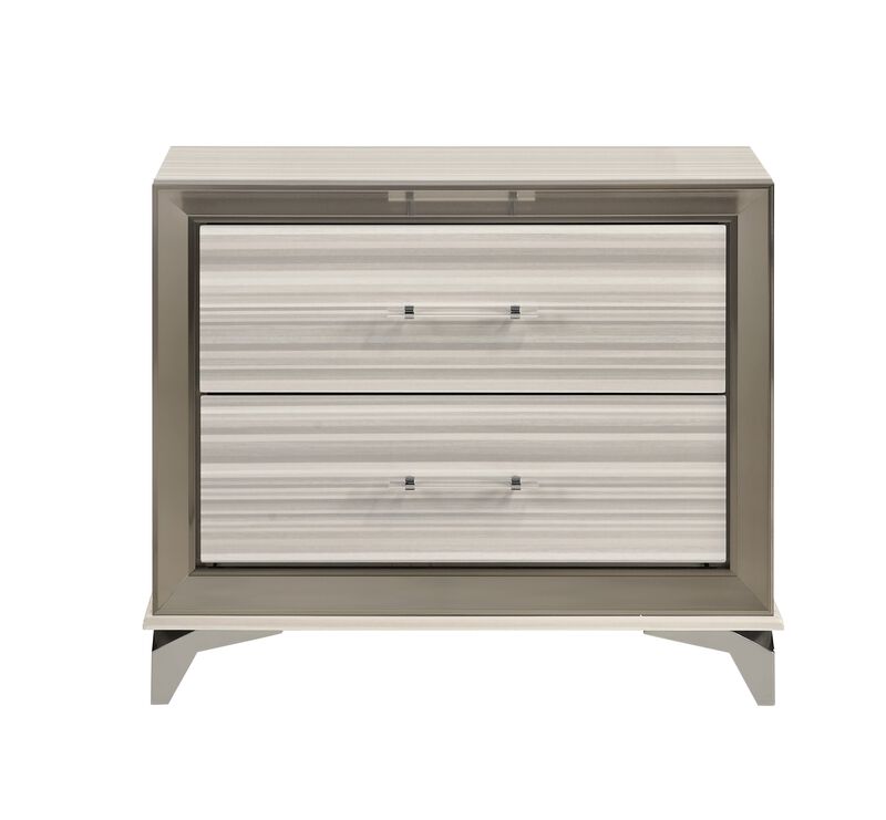 Zambrano White Modern Nightstand image number 1