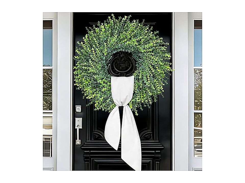 28 Inch Large Boxwoods Door Wreaths Front Spring Summer Outside All Season Green