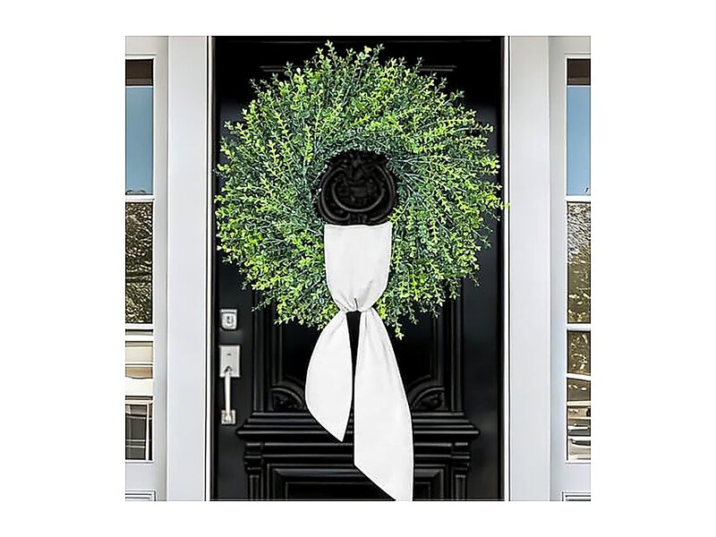 28 Inch Large Boxwoods Door Wreaths Front Spring Summer Outside All Season Green image number 1