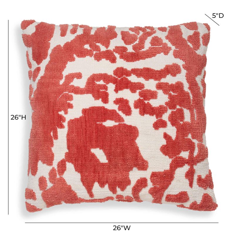 Tov Furniture Coast Coral Pink Tufted 26" Square Pillow image number 3
