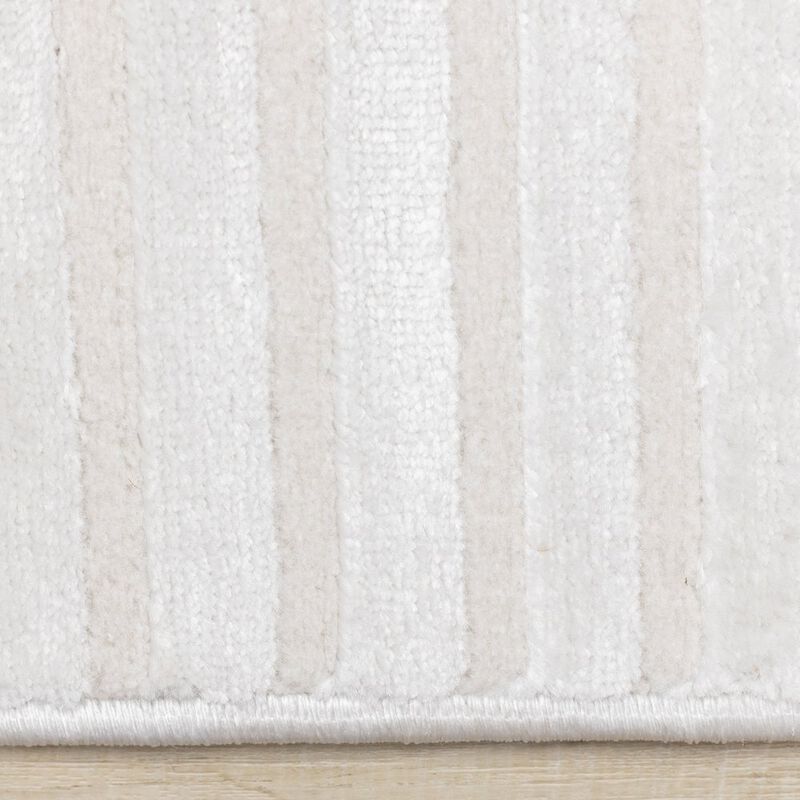 Novelle Home Logan Modern Curved Lines Soft Cream Textured Area Rug, 5'3 x 7'7 image number 1