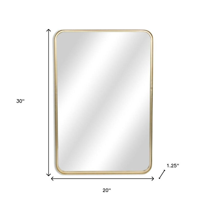 HomeRoots 30" Gold Metal Accent Mirror image number 6