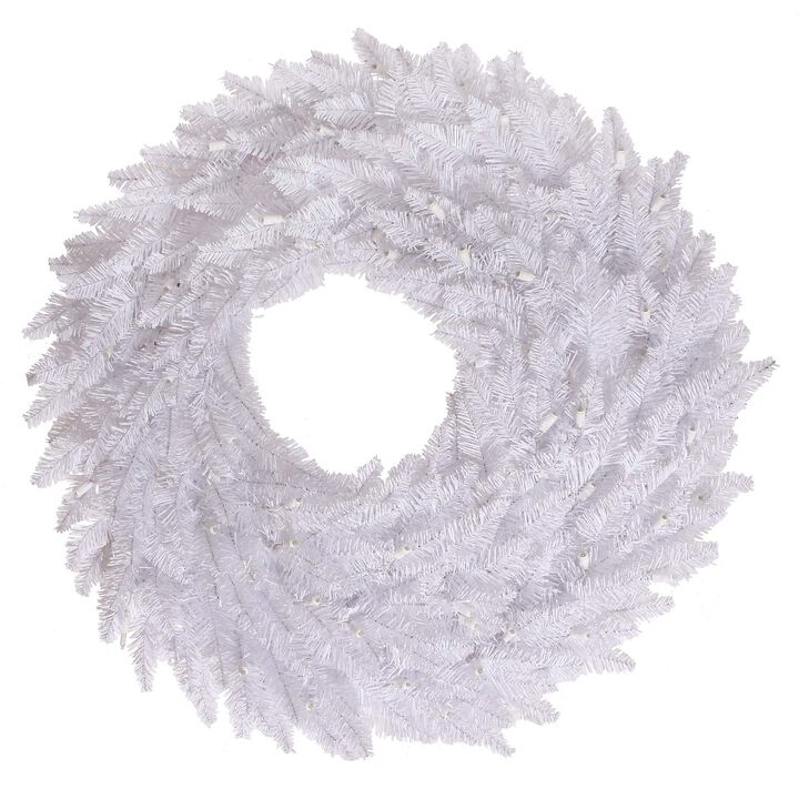 Vickerman 60" White Fir Artificial Christmas Wreath, Unlit - Faux Fir Christmas Wreath - Indoor Seasonal Home Decor