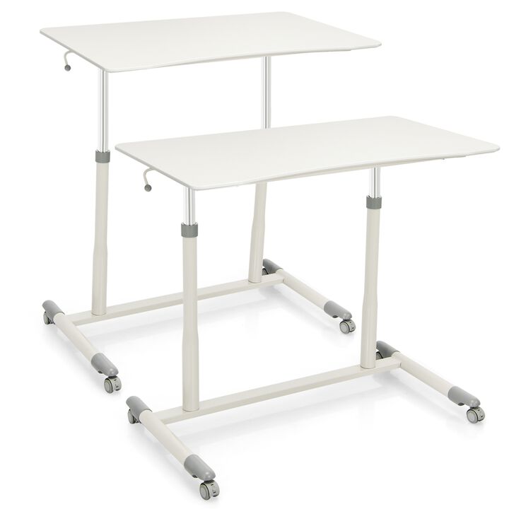 Height Adjustable Computer Desk Sit to Stand Rolling Notebook Table