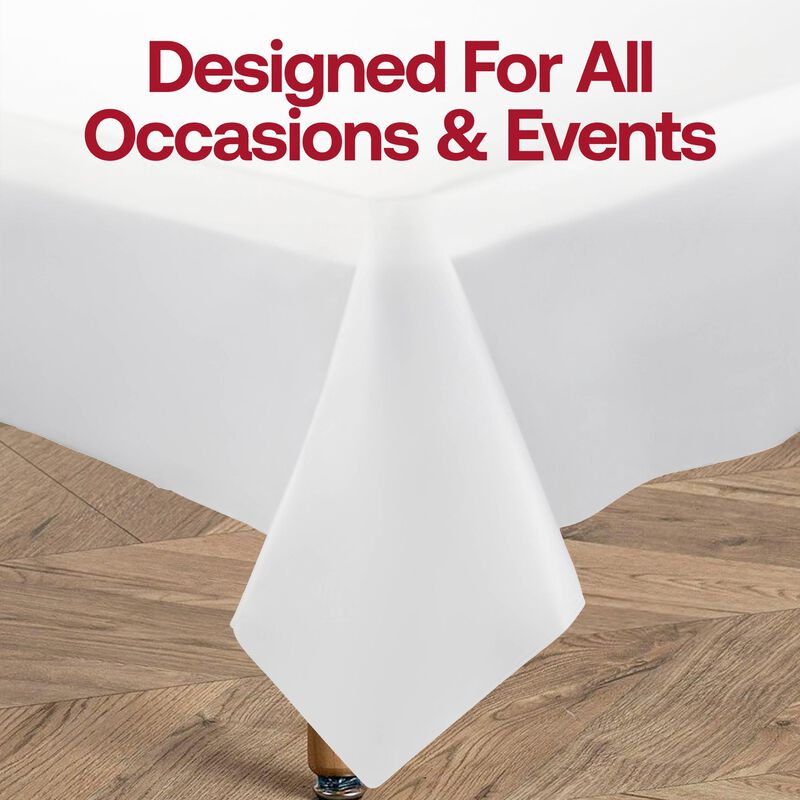 50" x 108" White Rectangular Linen-Like Tablecloths (12 Tablecloth) image number 5