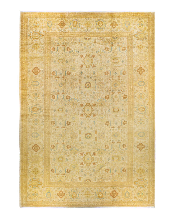 Eclectic, One-of-a-Kind Hand-Knotted Area Rug  - Ivory, 12' 0" x 18' 1"