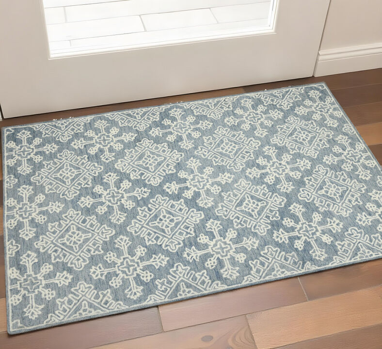 HomeRoots Wool Oriental Hand Hooked Area Rug