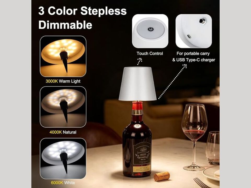 8 inch Metal Base Table Lamp with Glass Shade