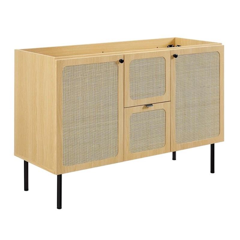 Modway Chaucer 48 Bathroom Vanity in Oak Black with Dual Ceramic Sink Basin, 48 Inches Double image number 6
