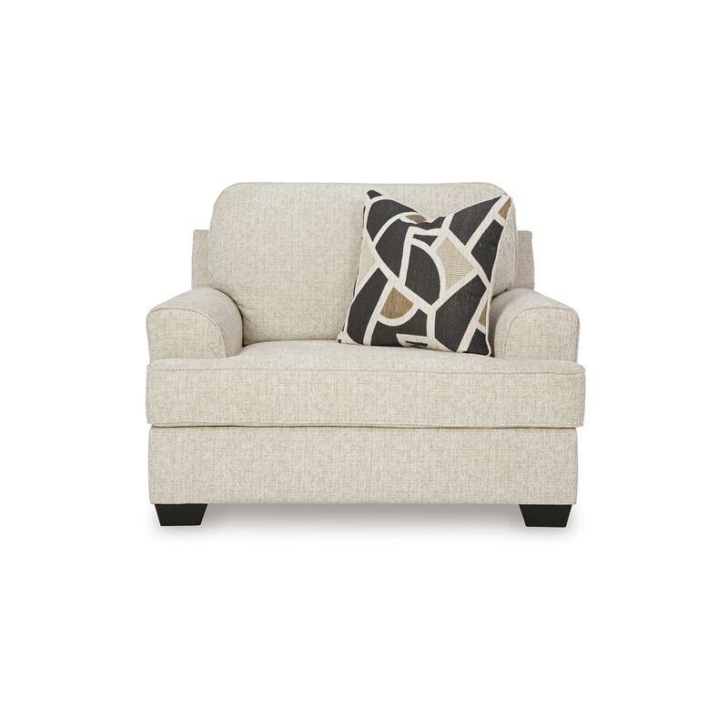 Burgess Accent Chair, Quartz Beige Polyester, 1 Throw Pillow, Black image number 2