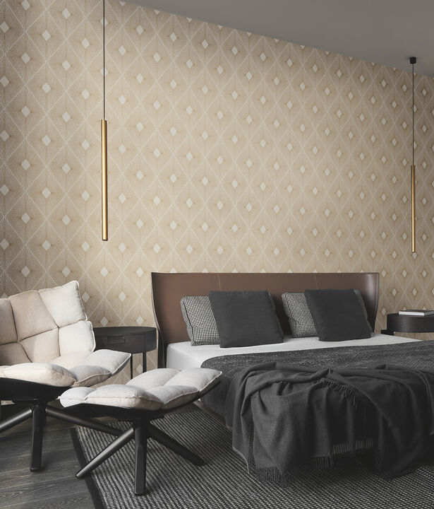Harlowe White & Gold Wallpaper