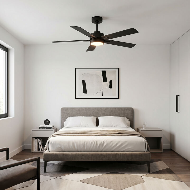 Breezary 52 Inch LED Ceiling Fan with Light, Tuya WiFi App Control, Dimmable 3CCT, 5 Blade Quiet Ceiling Fan image number 7