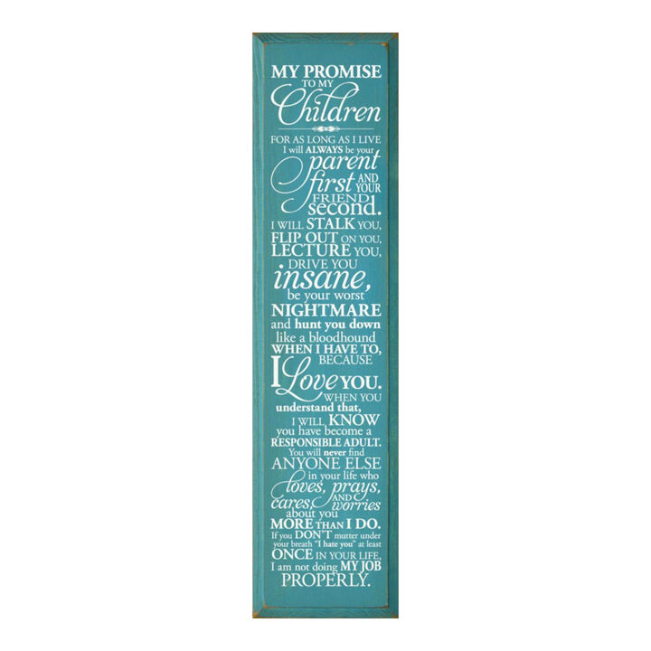 Parent Promise Wood Sign Inspirational Family Quote Rustic Home Wall Decor
