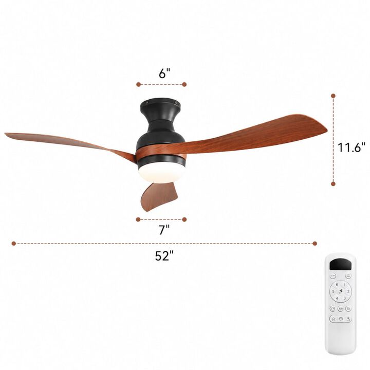 ELEMENT ACE 52 Inch Ceiling Fan with Dimmable LED Light, Reversible DC Motor, Remote Control and Light Memory for Indoor Rooms
