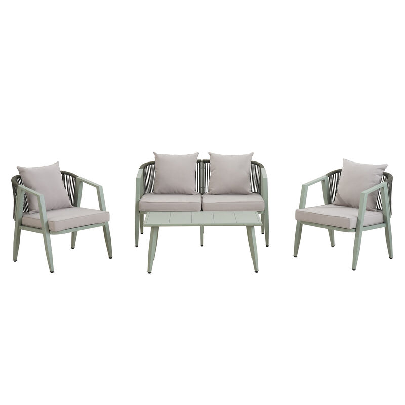 Whisen Durable and Comfortable Outdoor Seating Set,Suitable for Patios, Lawns, and Poolsides - Grey