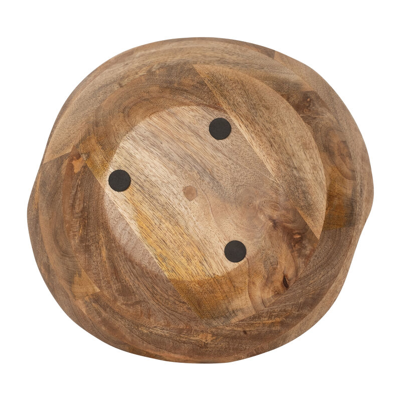 9" 14 Oz Vanilla Curvy Wood Bowl Candle