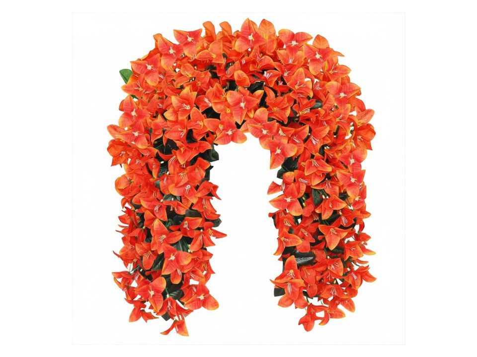 2 Piece Artificial Hanging Bougainvillea Flowers UV Resistant Outdoor Garden